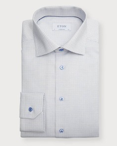 Мужская классическая рубашка с принтом &quot;елочка&quot; Eton