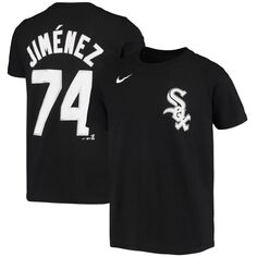Молодежная футболка Nike Eloy Jimenez Black Chicago White Sox с именем и номером игрока Nike