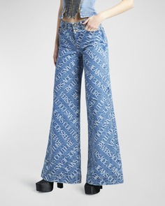Джинсы широкого кроя с логотипом Versace Jeans Couture