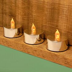 LumaBase Янтарные светодиодные чайные свечи, набор из 12 предметов
