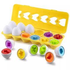 Набор из 12 пасхальных яиц - развивающая игрушка - навыки сортировщика по цвету и форме для малышей - Монтессори Пасха и подарок на день рождения для детей, мальчиков и девочек Department Store
