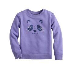 Флисовый пуловер с круглым вырезом и рисунком Jumping Beans для девочек 4–12 лет Jumping Beans, фиолетовый
