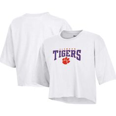 Женская укороченная футболка Champion Clemson Tigers Boyfriend белого цвета Champion
