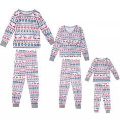 Женские семейные пижамные комплекты из 2 предметов, рождественская одежда для сна, футболка с длинными рукавами и брюки, одежда для дома cheibear
