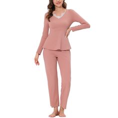 Женские пижамы, мягкие трикотажные пижамы с кружевом, эластичные комплекты для сна для отдыха cheibear, серый