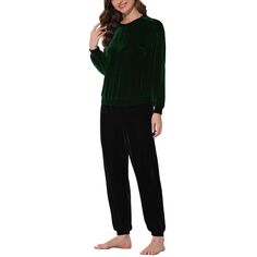 Женский бархатный мягкий теплый пижамный комплект из топа и брюк с длинными рукавами cheibear, серый