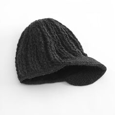 SIJJL Шерстяная шляпа с полями крючком SIJJL, черный