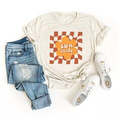 Клетчатая футболка с короткими рукавами и рисунком Sun Shine Simply Sage Market