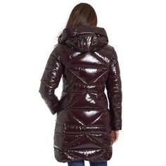 Женское длинное блестящее пальто из искусственного пуха Fleet Street со съемным капюшоном Fleet Street