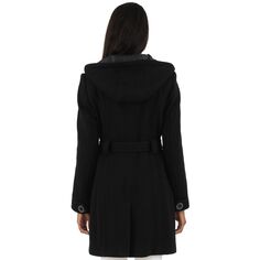 Женское текстурированное пальто из смесовой шерсти с капюшоном Fleet Street Fleet Street, черный
