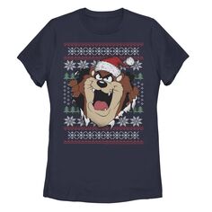 Рождественский свитер Taz из Looney Tunes для юниоров, футболка с разрывом Licensed Character