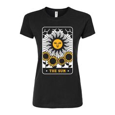 Детская футболка с графическим рисунком The Sun Tarot Card Licensed Character, черный