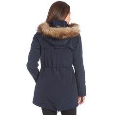 Женская куртка-анорак средней плотности с капюшоном из искусственного меха Fleet Street Fleet Street, темно-синий