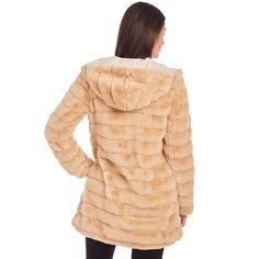 Женское двустороннее пальто из искусственного меха с капюшоном Fleet Street Fleet Street, бежевый