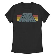 Классическая футболка с логотипом в полоску для юниоров «Звездные войны» Licensed Character, черный
