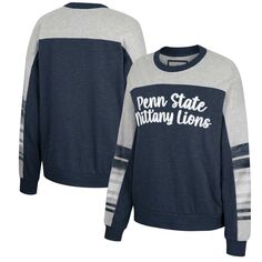 Женский пуловер-свитшот Colosseum темно-синего цвета/серый Хизер Penn State Nittany Lions Baby Talk Colosseum