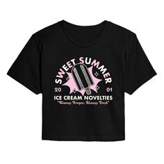 Укороченная футболка с рисунком Sweet Summer для юниоров Licensed Character, черный
