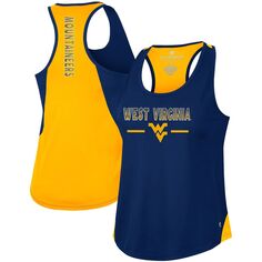 Женская майка Colosseum темно-синего цвета West Virginia Mountaineers Sachs 2-Hit с овальным вырезом и гоночной спиной Colosseum