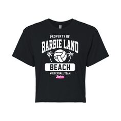 Детская футболка Barbie: The Movie Barbie Land с волейбольным рисунком Licensed Character, черный