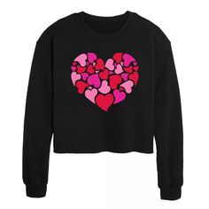 Укороченный свитшот с сердечками для юниоров Valentine Hearts Licensed Character, черный