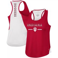 Женская майка Colosseum Crimson Indiana Hoosiers Sachs 2-Hit с овальным вырезом и открытой спиной Colosseum