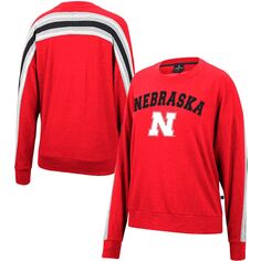 Женский пуловер оверсайз с принтом Colosseum Scarlet Nebraska Huskers Team Colosseum