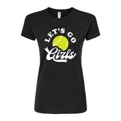 Детская футболка Lets Go Girls с графическим рисунком Licensed Character, черный