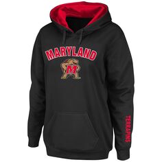 Женский черный пуловер с капюшоном Maryland Terrapins Arch &amp; Logo 1 Colosseum