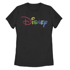 Футболка с логотипом Disney Rainbow для юниоров Licensed Character, черный