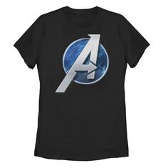 Детская футболка с ярким круглым логотипом Marvel The Avengers Licensed Character, черный