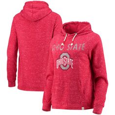 Женский пуловер с капюшоном Colosseum Scarlet Ohio State Buckeyes Nollie Raglan Slub Colosseum