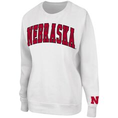 Женский пуловер-свитшот Colosseum White Nebraska Huskers Campanile белого цвета Colosseum