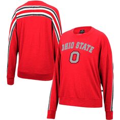 Женский объемный пуловер с капюшоном Colosseum Heathered Scarlet Ohio State Buckeyes Team Colosseum