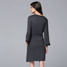 Женский базовый роскошный халат с запахом Simply Vera Vera Wang Simply Vera Vera Wang, черный