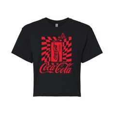 Укороченная футболка с рисунком банки Coca-Cola для юниоров Licensed Character, черный