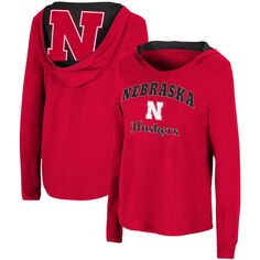 Женская футболка с капюшоном и длинными рукавами Colosseum Scarlet Nebraska Huskers Catalina Colosseum