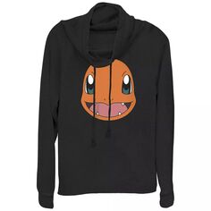 Пуловер с изображением большого лица Pokémon Charmander для юниоров Licensed Character, черный