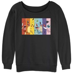 Пуловер с рисунком Pokémon Rainbow Grid для юниоров Licensed Character, черный