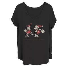 Рождественская футболка Juniors&apos; Plus Disney с Микки и Минни «Волшебство праздника» Licensed Character