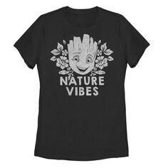 Детская футболка с рисунком Marvel Guardians Of The Galaxy Groot «Nature Vibes» Licensed Character, черный