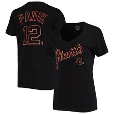 Женская черная футболка с V-образным вырезом и названием 5th &amp; Ocean от New Era Joe Panik San Francisco Giants New Era