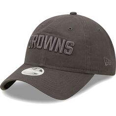 Женская регулируемая шляпа New Era Graphite Cleveland Browns Core Classic 2.0 в тон 9TWENTY New Era