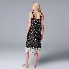 Женская сорочка миди с цветочным принтом Simply Vera Vera Wang Simply Vera Vera Wang