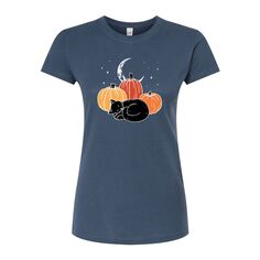 Облегающая футболка Junior&apos; Cat Pumpkin Moon Licensed Character, синий