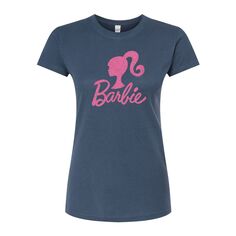 Розовая приталенная футболка с блестящим логотипом Barbie для подростков Licensed Character, синий