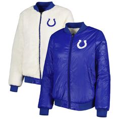 Женская двусторонняя куртка с молнией во всю длину G-III 4Her от Carl Banks Oatmeal/Royal Indianapolis Colts Switchback G-III