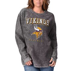 Женский удобный вельветовый пуловер G-III 4Her by Carl Banks Minnesota Vikings, черный свитшот G-III