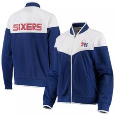 Женская спортивная куртка G-III 4Her от Carl Banks Royal/White Philadelphia 76ers Wildcard со стразами и молнией во всю длину реглан G-III