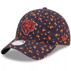 Женская темно-синяя регулируемая шляпа New Era Chicago Bears с цветочным принтом 9TWENTY New Era