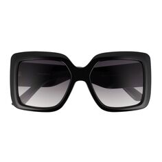 Женские большие квадратные солнцезащитные очки Skechers 55 мм Skechers, черный
